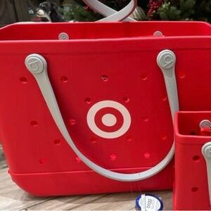 Target BOGG BAG Red Tote with Gray Handles - Large